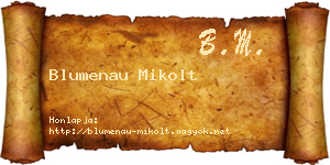 Blumenau Mikolt névjegykártya